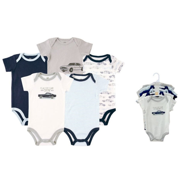 Hudson Baby 5pcs Bodysuit Short Sleeve Set (0-3m/3-6m/6-9m/9-12m)