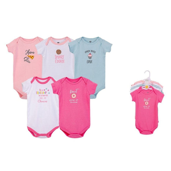 Hudson Baby 5pcs Bodysuit Short Sleeve Set (0-3m/3-6m/6-9m/9-12m)
