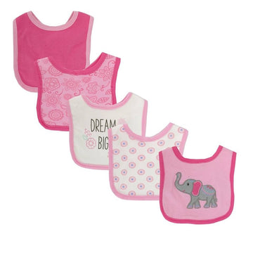 Hudson Baby 5pcs Terry Drooler Bib - 0