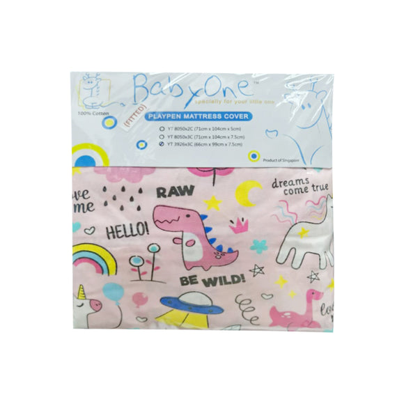 BabyOne 100% Cotton Playpen/Baby Cot Fitted Sheet Cover