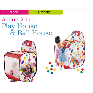 BabyOne Action 2-in-1 Play Tent House and Ball Pit - 0