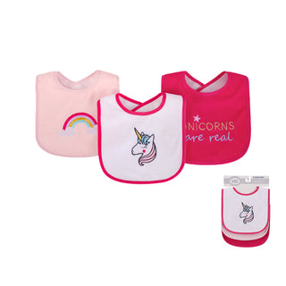 Buy unicorns-rainbows Luvable Friends 3pcs Knit Terry With Peva Bib