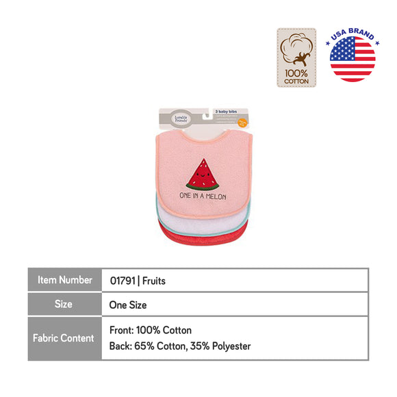 Luvable Friends 3PC Emb Bib with Polyfill