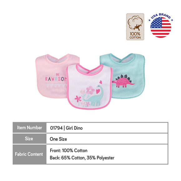 Luvable Friends 3PC Emb Bib with Polyfill