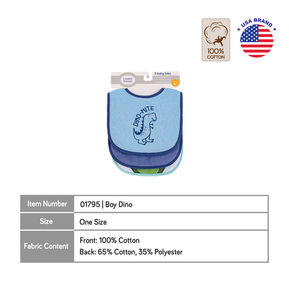 Luvable Friends 3PC Emb Bib with Polyfill