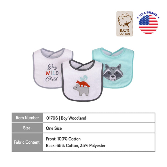 Luvable Friends 3PC Emb Bib with Polyfill