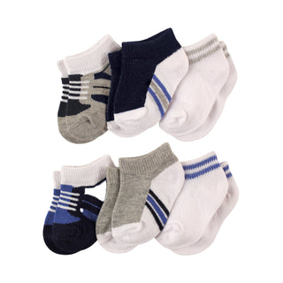Buy blue-gray Luvable Friends 6 Pairs Baby No Show Socks (0-24m)