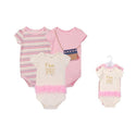 Hudson Baby 3pcs Bodysuit Short Sleeve Set (0-3m/3-6m/6-9m/9-12m)