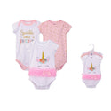 Hudson Baby 3pcs Bodysuit Short Sleeve Set (0-3m/3-6m/6-9m/9-12m)