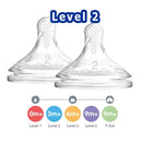 Dr Brown's Wide-Neck Silicone Options+ Replacement Nipple 2pcs-3