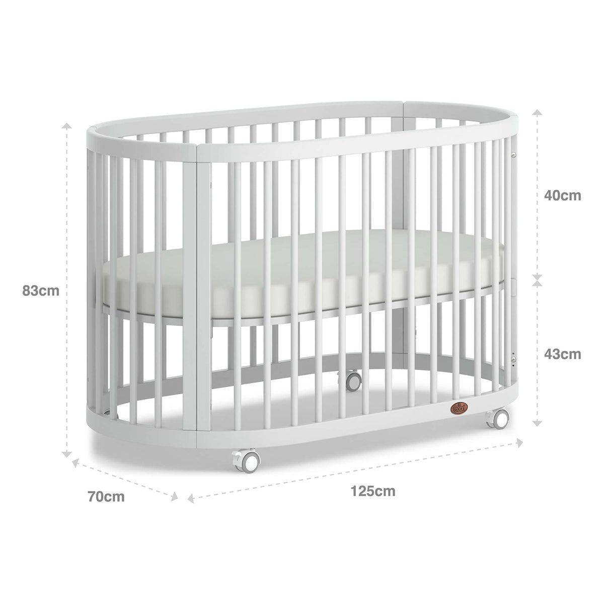 (Pre-order) Australia Boori Oasis Oval Convertible Cot + FREE Pocket Spring Mattress - ETA End Oct