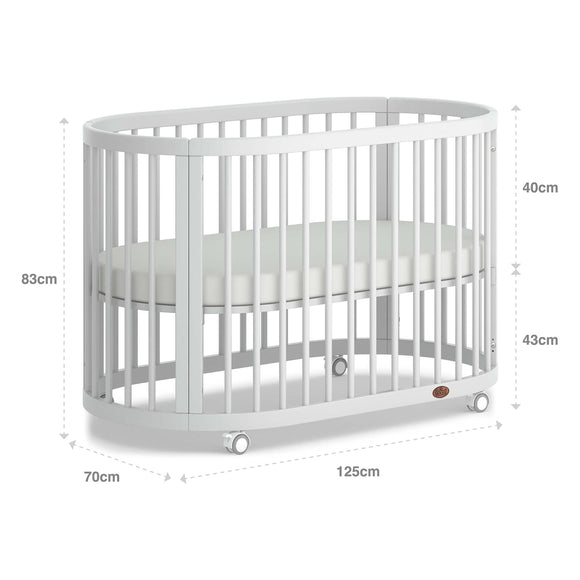 Australia Boori Oasis Oval Convertible Cot + FREE Pocket Spring Mattress