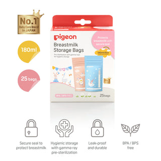 Pigeon Breastmilk Storage Bags Animals 180ml (25Bags/Box)