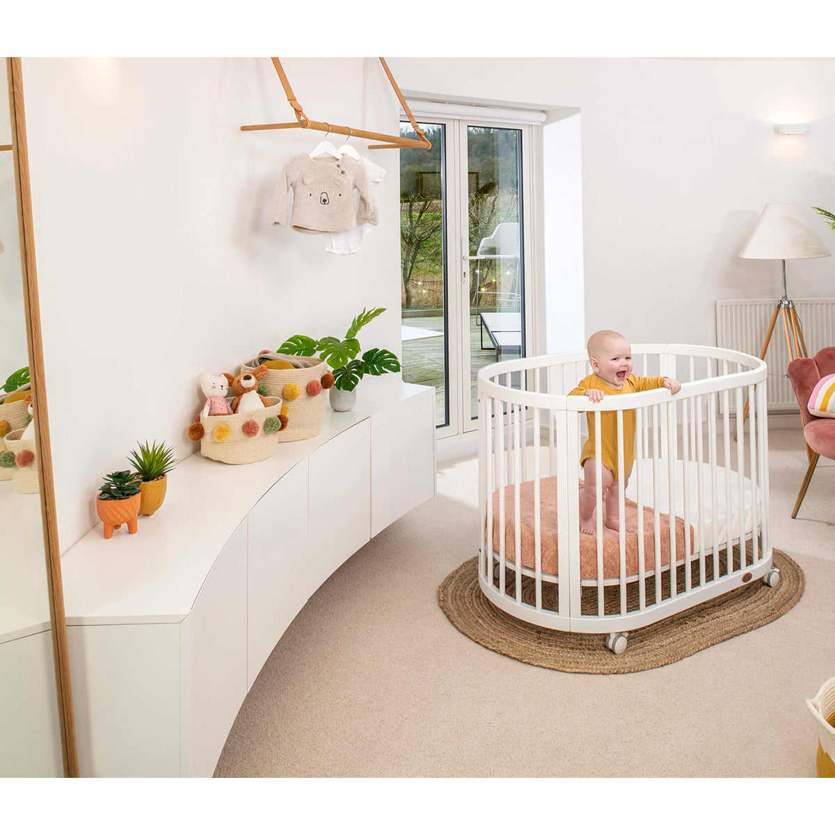 (Pre-order) Australia Boori Oasis Oval Convertible Cot + FREE Pocket Spring Mattress - ETA End Oct