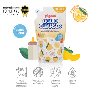 Pigeon 100% Food Grade Liquid Cleanser Yuzu Refill 650ml (2/3/6/12 Packs)(Promo)