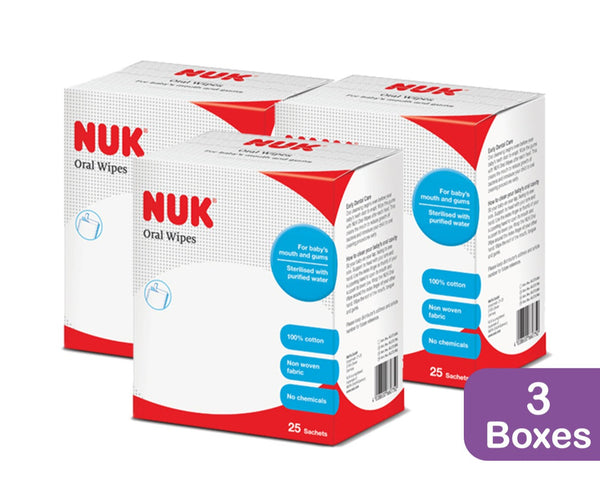 NUK Oral Wipes x 3 Boxes + Bathtime Sponge x 2pcs (Promo)