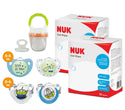 NUK Oral Wipes x2+2 in 1 Feeder+Soother Silicone Night/Day S1+Soother Silicone Toy Story S1 Bundle (Promo)