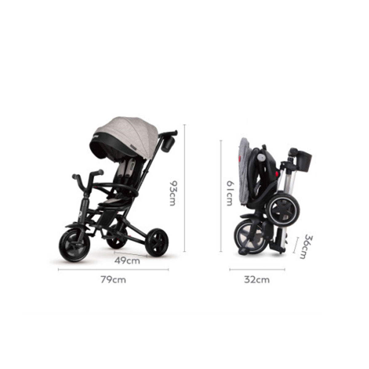 Qplay Nova Niello S700 EVA (6in1 ) Fast Folding Trike (10-36