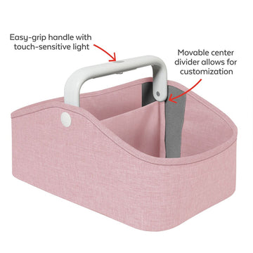 Skip Hop Nursery Style Light Up Nappy Caddy (Pink Heather) - 0