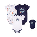 Hudson Baby 3pcs Bodysuit Short Sleeve Set (0-3m/3-6m/6-9m/9-12m)