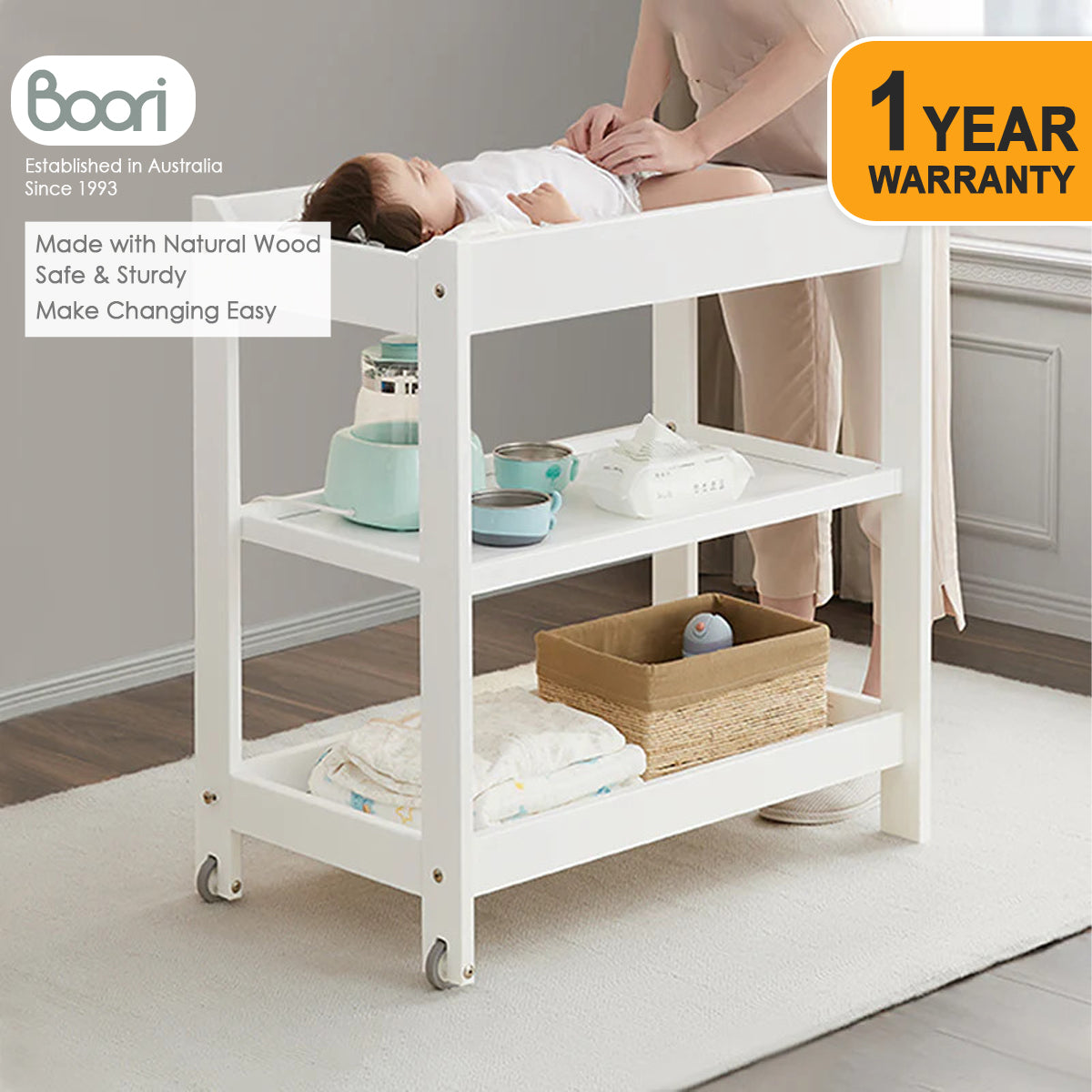 (Pre-order) Australia Boori Solid Wood 3 Tier Baby Changing Station - ETA End Oct