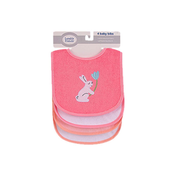 Luvable Friends 4pcs EMB Bib With PEVA Back