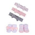 Hudson Baby 5pcs Headband & Socks Set (0-9M)