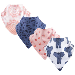 Hudson Baby 4pcs Bandana Bib With Teether