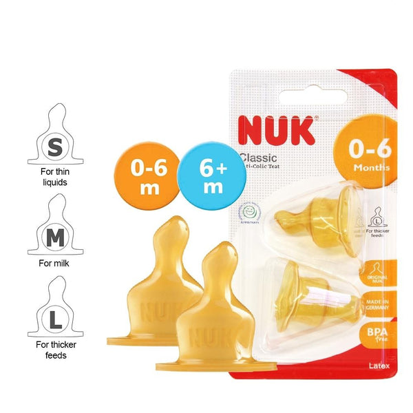 NUK Classic Anti-Colic Teats - Latex