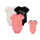 Hudson Baby 3pcs Body Suit Set - Girls Design (0-3m/3-6m)-4