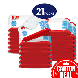 NUK Baby Wet Wipes 80s (21packs) Carton Deal (Promo)