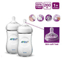 Philips Avent Natural Twin Pack Bottle 260ml with 2 Natural Grown Up Flow Teats (Promo)