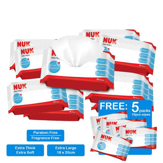 NUK Baby Wipes (80s x 9packs + 10s x 5packs) (Promo)