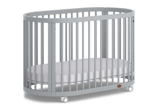 Buy pebble [Free Installation] Australia Boori Oasis Oval Convertible Cot + FREE Pocket Spring Mattress
