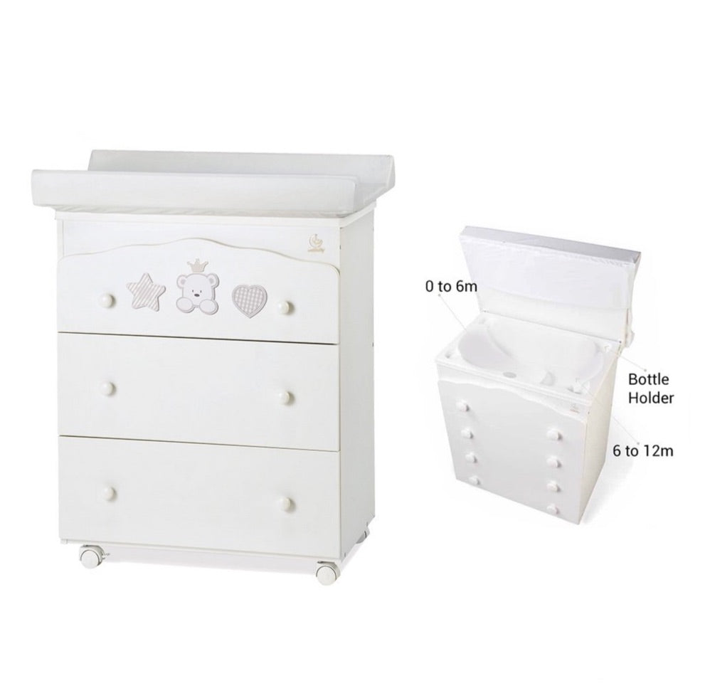 Italbaby Baby Re Baby Bath With 3 Large Drawers - 0