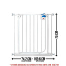 Lucky Baby SG03 Smart System Swing Back Steel Gate - White-2