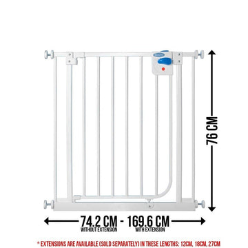 Lucky Baby SG03 Smart System Swing Back Steel Gate - White - 0