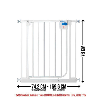 Lucky Baby SG03 Smart System Swing Back Steel Gate - White