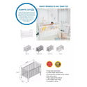 Happy Cot Happy Dream 4-in-1 Convertible Baby Cot + Foam Mattress and Mosquito Net