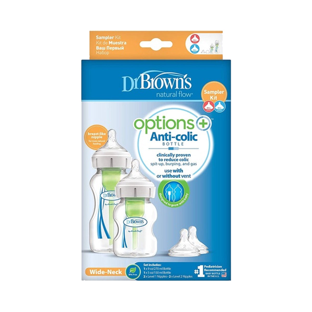 Dr Brown's PP Wide-Neck Options+ Bottle Sampler Kit