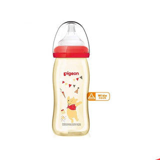 Pigeon SofTouch Peristaltic PLUS Wide Neck Winnie The Pooh Bottle (160ml / 240ml) - PPSU (Promo)