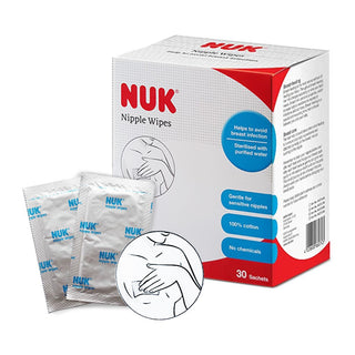 NUK Nipple Wipes + Ultra Dry Comfort Breast Pads (60pcs) Bundle Set (Promo)