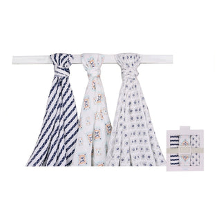 Hudson Baby 3pcs Muslin Swaddle Blanket