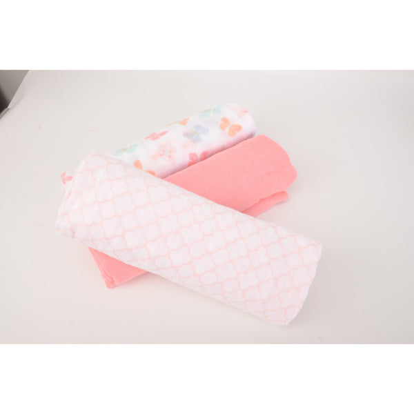 Hudson Baby 3pcs Muslin Swaddle Blanket Gift