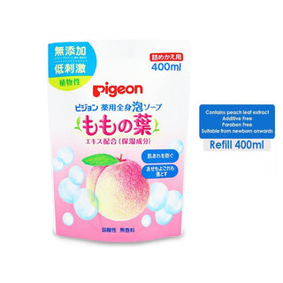 Pigeon Peach Leaf Moisturizing Body Foam Soap (Bottle/Refill) (08411/08412) (Promo)