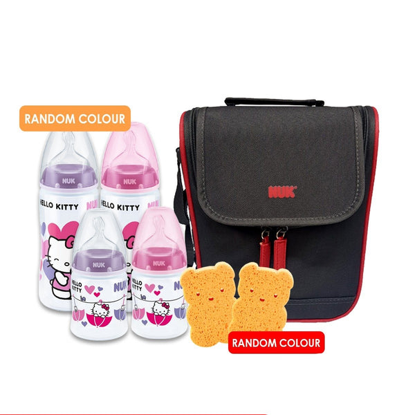 NUK Hello Kitty Limited Edition Premium Choice Bottles 0-6m Bundle with Cooler Bag (Promo)