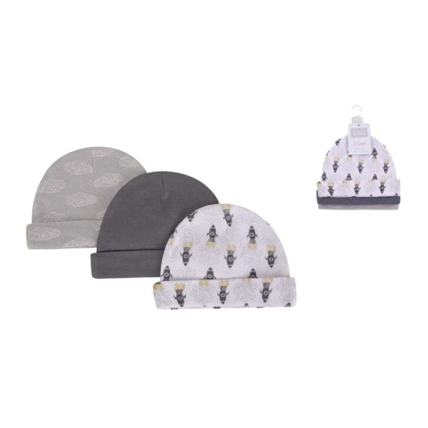 Hudson Baby 3pcs Cap Set (0-6M)