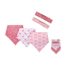 Hudson Baby 5pcs Bandana Bib & Headband Set-3