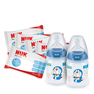 Buy nu-21-095-doraemon NUK Bottle 150ml x2 + 5x 10s Baby Wipes (Promo)