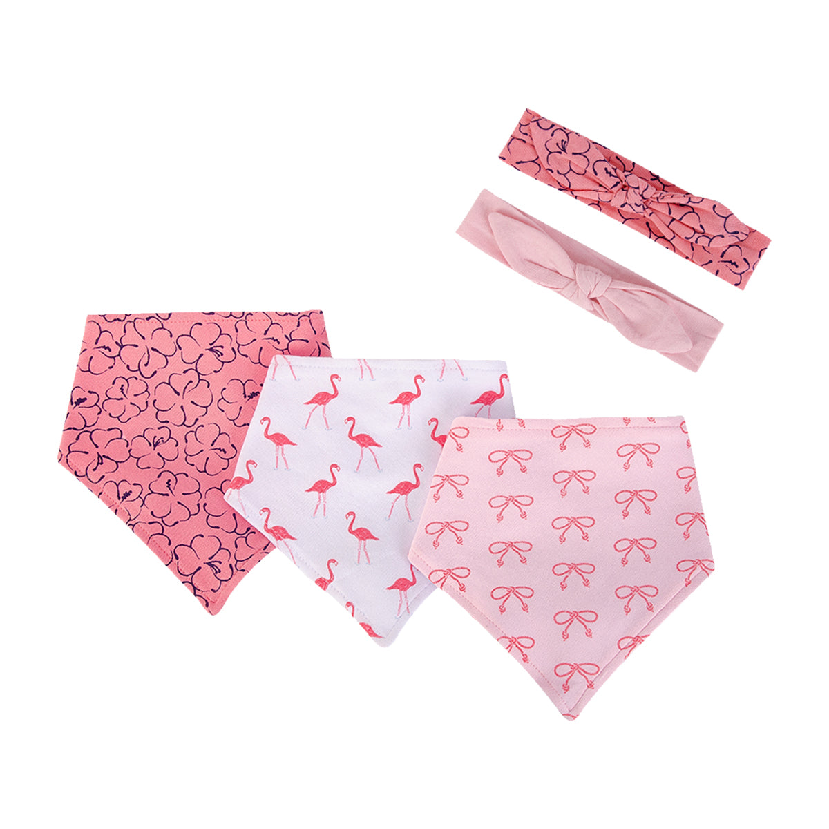 Hudson Baby 5pcs Bandana Bib & Headband Set